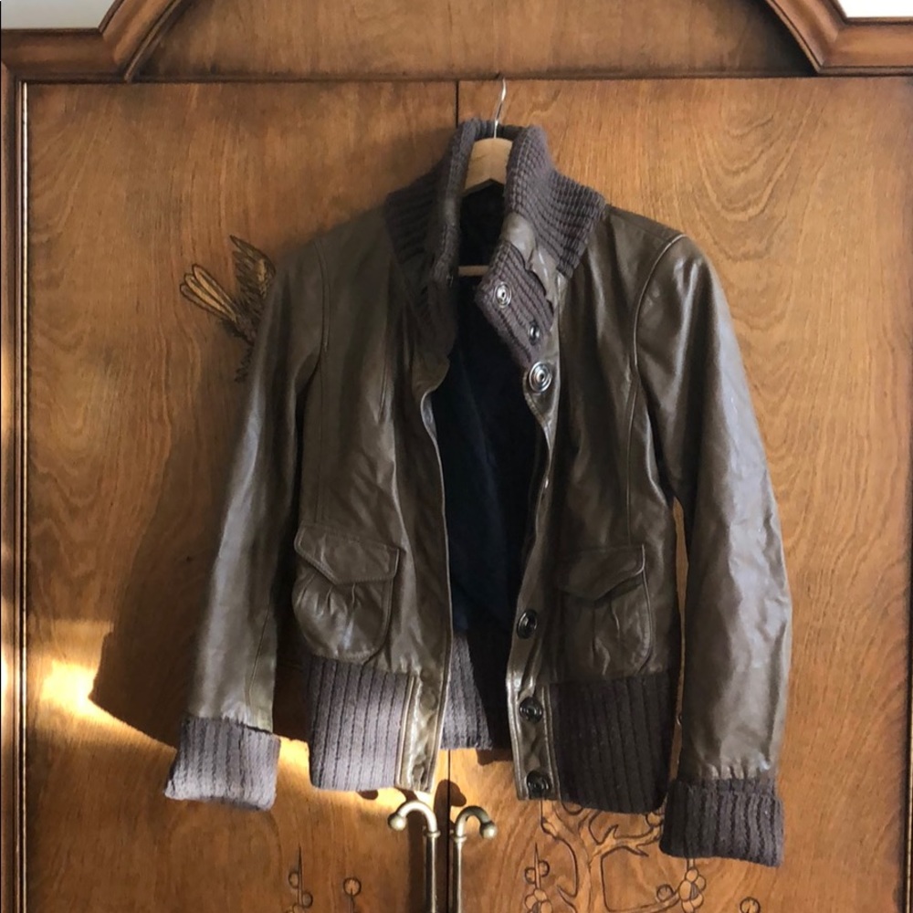 Leather Jacket Brogden x small